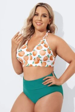 Fashion Fruit Print V-Neck Halter Bikini Set -Bikini Bliss Shop b debk002001 3