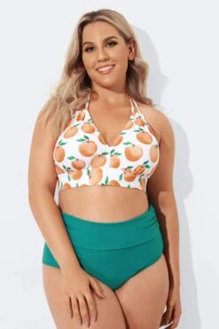 Fashion Fruit Print V-Neck Halter Bikini Set -Bikini Bliss Shop b debk002001 4