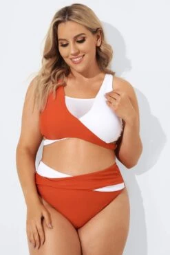 Red & White Wrap Fashion Bikini Set For Lady -Bikini Bliss Shop b debk015001 4