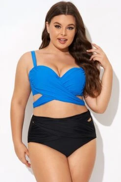 Blue Wrap Front Women Bikini Top -Bikini Bliss Shop b debk042001 4
