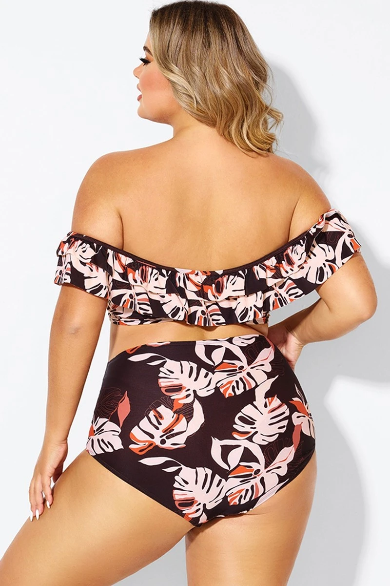 Flower Print Ruffle Women Bikini Top 2 Flower Print Ruffle Women Bikini Top - Image 2