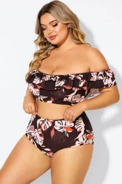 Flower Print Ruffle Women Bikini Top 9 Flower Print Ruffle Women Bikini Top -Bikini Bliss Shop b debk051002 4