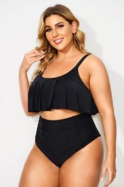 Black Sexy Scoop Neck High Waist Bikini Set -Bikini Bliss Shop b debk063001 3