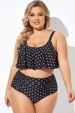 Star Pattern Ruffle Women Bikini Top -Bikini Bliss Shop b debk063006 4