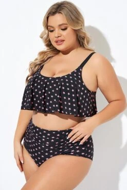 Star Pattern Ruffle Women Bikini Top -Bikini Bliss Shop b debk063006 6