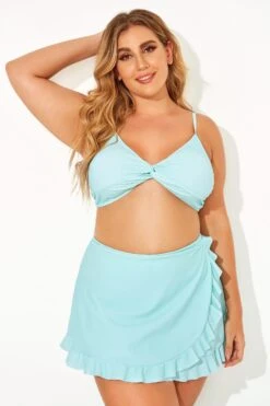 Solid Criss Cross Ruffle Strappy Bikini Top -Bikini Bliss Shop b debk076001 1