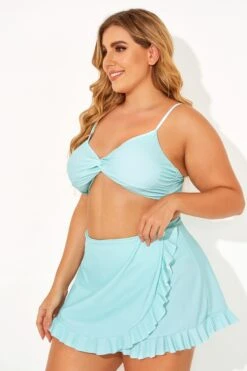Solid Criss Cross Ruffle Strappy Bikini Top -Bikini Bliss Shop b debk076001 2