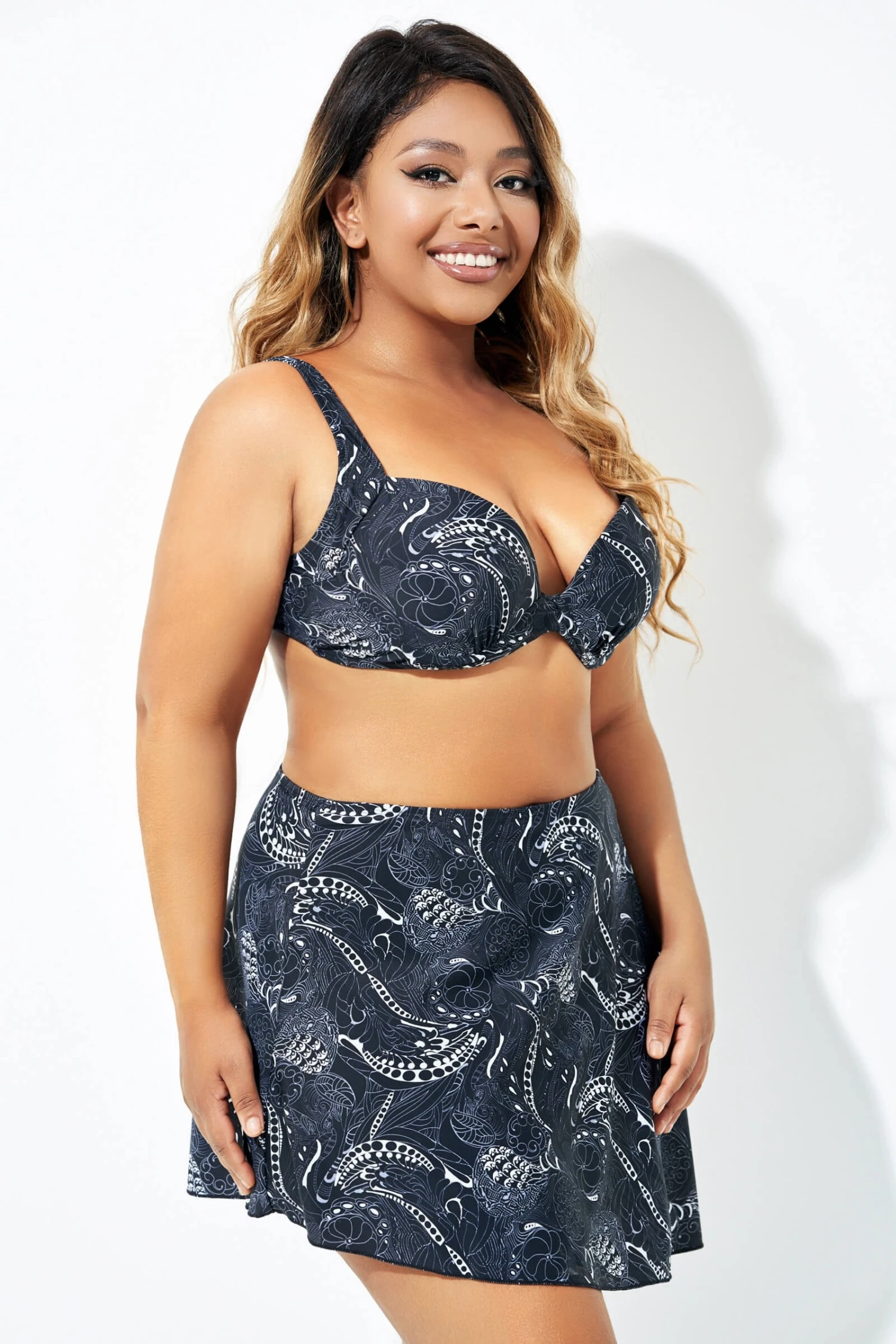 Black Floral Elegant Underwire Bikini Top 4 Black Floral Elegant Underwire Bikini Top - Image 4