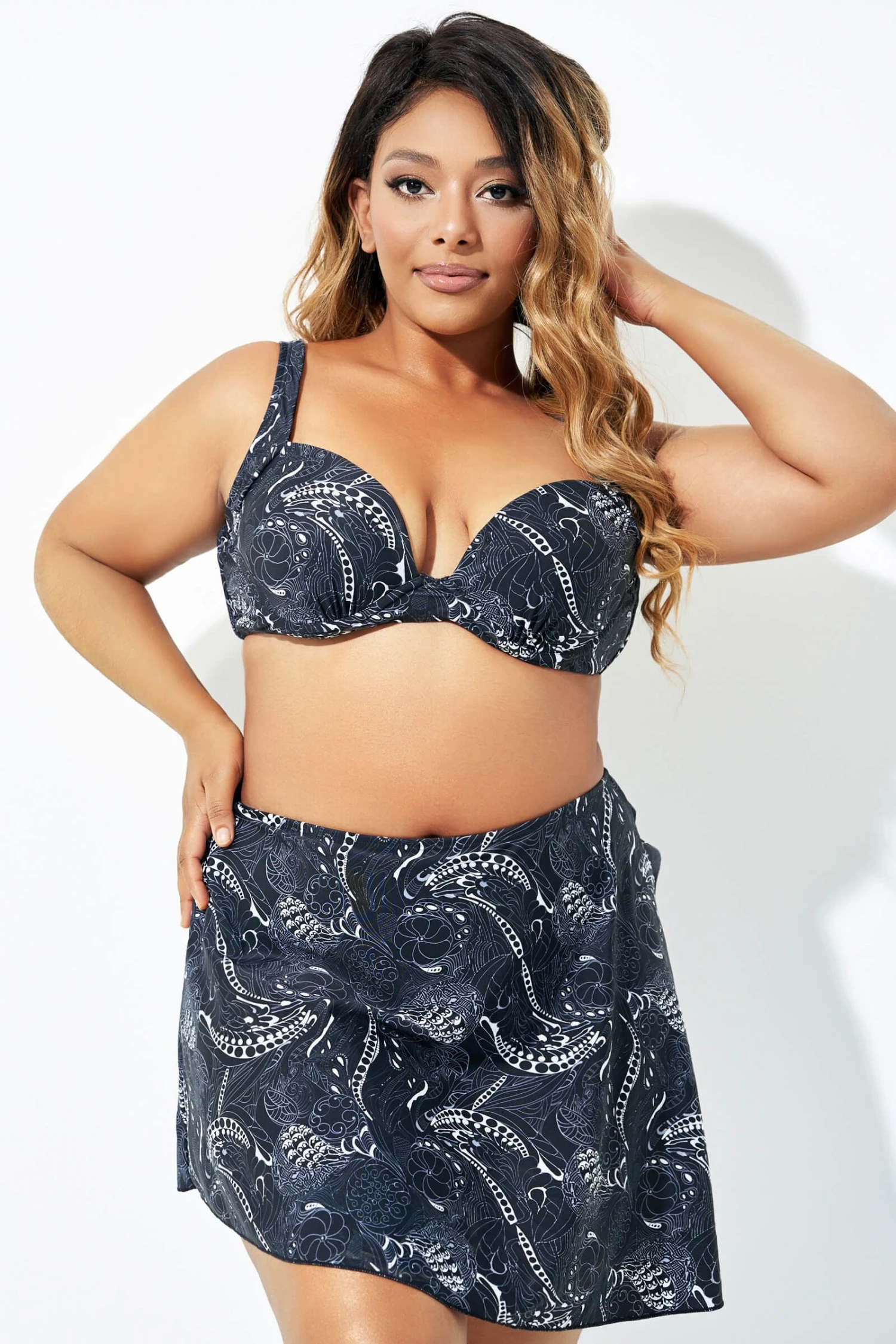 Black Floral Elegant Underwire Bikini Top 6 Black Floral Elegant Underwire Bikini Top - Image 6