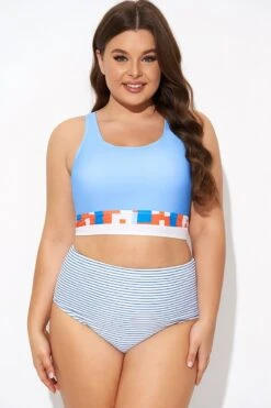 Multi-color Round Neck Racerback Bikini Top -Bikini Bliss Shop b debk138001 4