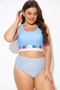 Multi-color Round Neck Racerback Bikini Top -Bikini Bliss Shop b debk138001 5