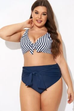 Striped Tie Front Underwire Bikini Top -Bikini Bliss Shop b debk140001 4