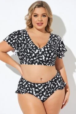 Featured Products 9 Mono Spot Flutter Sleeve Wrap Bikini Top