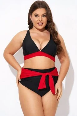 Black And Red V Neck Bikini Top -Bikini Bliss Shop b debk144001 4