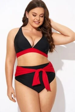 Black And Red V Neck Bikini Top -Bikini Bliss Shop b debk144001 5