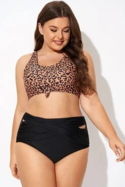 Leopard Print Scoop Neck Front Women Bikini Top -Bikini Bliss Shop b debk148002 5