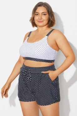 Plus Size Polka Dots Square Neck Bikini Top -Bikini Bliss Shop b debk154004 3