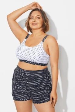 Plus Size Polka Dots Square Neck Bikini Top -Bikini Bliss Shop b debk154004 4