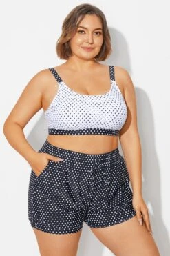 Plus Size Polka Dots Square Neck Bikini Top -Bikini Bliss Shop b debk154004 5