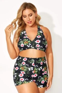 Floral Printed Mid Waist Women Boy Short -Bikini Bliss Shop b debt001001 5