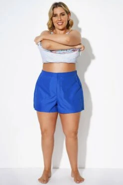 Blue Swim Shorts For Women With Pockets -Bikini Bliss Shop b debt008001 4