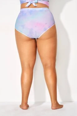 Tie Dye Printed High Waist Swim Shorts -Bikini Bliss Shop b debt024001 6