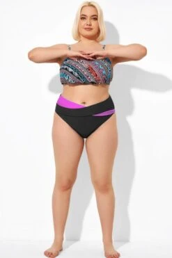 Black Pink Wrap Women High Waist Bikini Bottom -Bikini Bliss Shop b debt026005 44