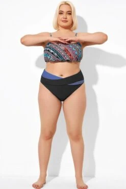 Colorblock Mid Rise Women Swim Bikini Bottom -Bikini Bliss Shop b debt026006 44