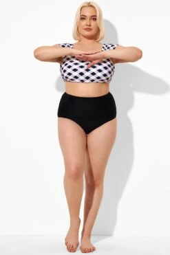 Black High Waist Women Bikini Bottom