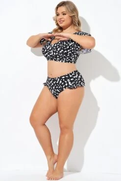 High Rise Frill Detail Bikini Bottom -Bikini Bliss Shop b debt058001 3