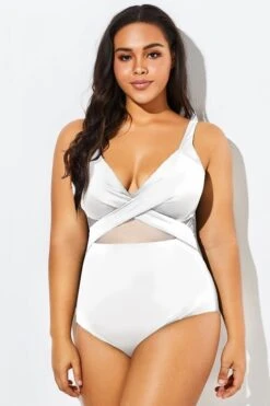 White Cut Out Mesh Underwire One Piece Swimsuit -Bikini Bliss Shop b deop006014 33