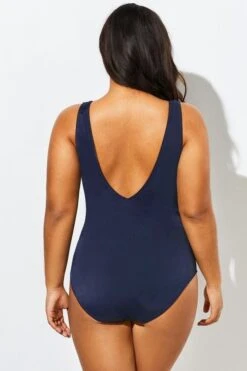 Blue And White Stripe Mesh One Piece Swimsuit -Bikini Bliss Shop b deop034004 55