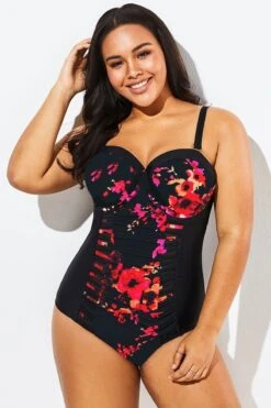 Poppies Sweetheart Neckline Ladies One Piece Swimsuit -Bikini Bliss Shop b deop040001 1