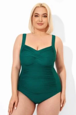 Green Tummy Control Modern One Piece Swimsuit -Bikini Bliss Shop b deop042001 4