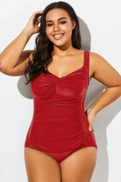 Wine Red Tummy Control Halter One Piece Swimsuit 10 Wine Red Tummy Control Halter One Piece Swimsuit -Bikini Bliss Shop b deop042002 33