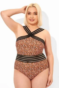 Printed Mesh Elastic One Piece Swimsuit For Lady -Bikini Bliss Shop b deop115004 4