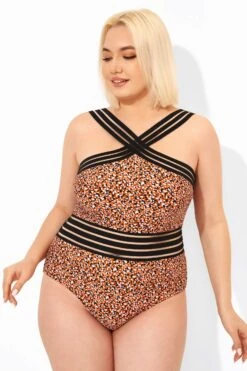 Printed Mesh Elastic One Piece Swimsuit For Lady -Bikini Bliss Shop b deop115004 6