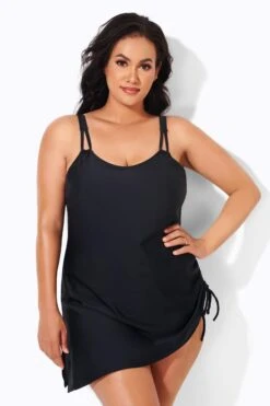 Black Classic Adjustable Stretch Straps One Piece Swimsuit -Bikini Bliss Shop b deop165001 3