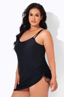 Black Classic Adjustable Stretch Straps One Piece Swimsuit -Bikini Bliss Shop b deop165001 4