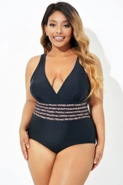 Black Trendy Leopard Printed One Piece Swimsuit -Bikini Bliss Shop b deop180001 8