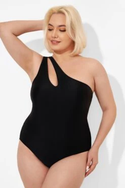 Black Cut Out One Shoulder One Piece Swimsuit -Bikini Bliss Shop b deop182001 3