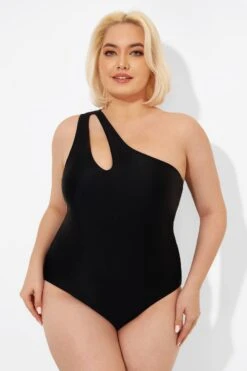 Black Cut Out One Shoulder One Piece Swimsuit -Bikini Bliss Shop b deop182001 4