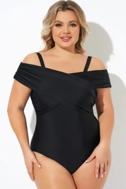 Black Crisscross Convertible Front Lined One Piece Swimsuit -Bikini Bliss Shop b deop270001 3