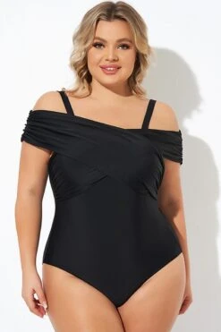 Black Crisscross Convertible Front Lined One Piece Swimsuit -Bikini Bliss Shop b deop270001 5