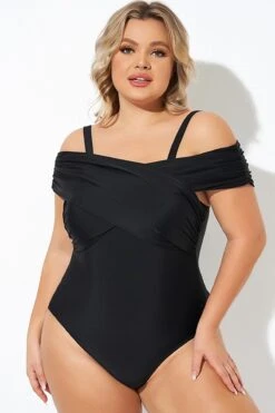 Black Crisscross Convertible Front Lined One Piece Swimsuit -Bikini Bliss Shop b deop270001 6