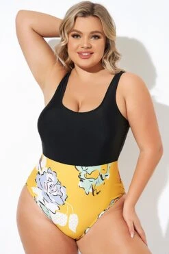 Floral Print Cutout Low Waist One Piece Swimsuit -Bikini Bliss Shop b deop273001 5