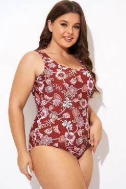 Flower Scoop Neck And Back One Piece Swimsuit -Bikini Bliss Shop b deop291001 6