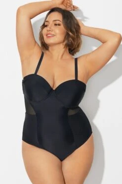 Featured Products 3 Plus Size Mesh Underwire One Piece Swimsuit