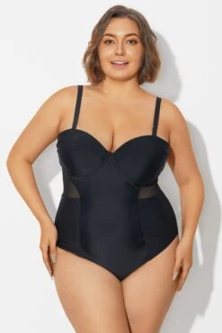 Plus Size Mesh Underwire One Piece Swimsuit -Bikini Bliss Shop b deop313001 3