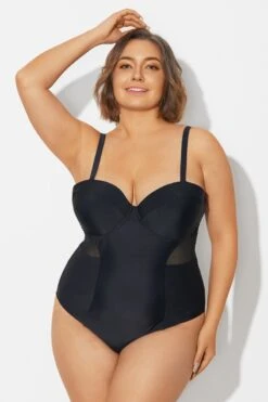 Plus Size Mesh Underwire One Piece Swimsuit -Bikini Bliss Shop b deop313001 4